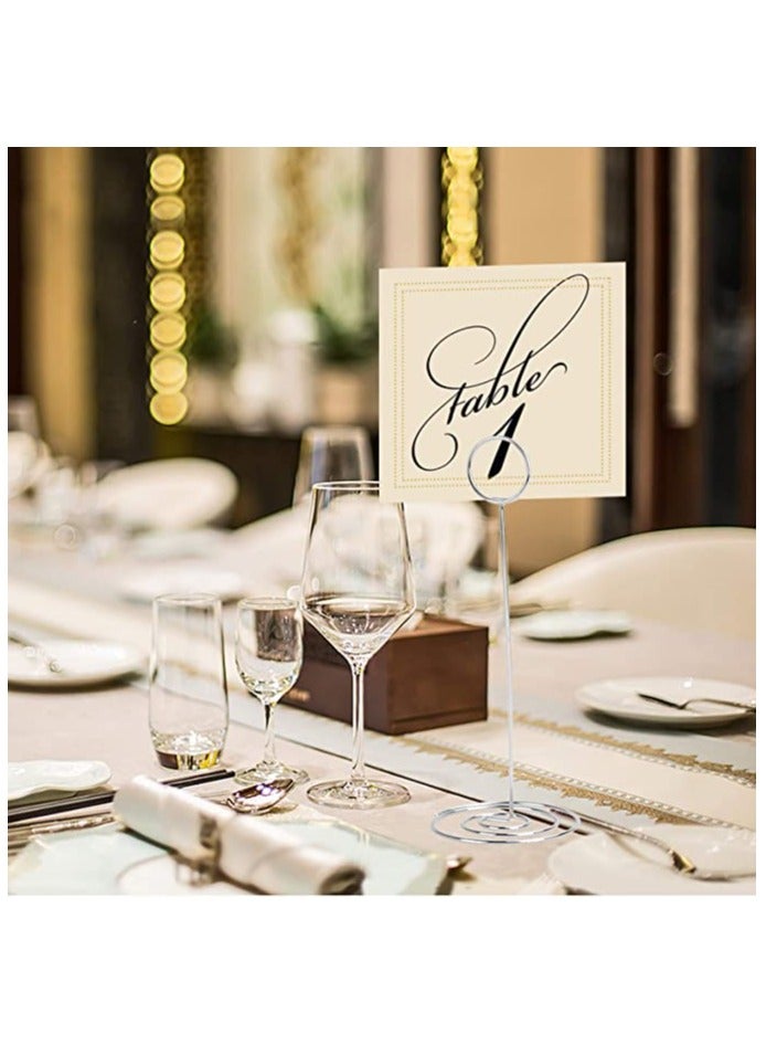 8 Pack Table Number Holders - 8.75 inch Silver Place Card Holders for Weddings, Birthdays, Baby Showers  Parties - Elegant Photo Picture Stands - Image 2
